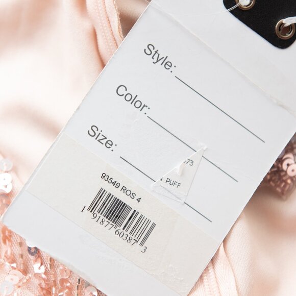 Mac Duggal Maxi Dress Sequin V-Neck Formal Evening Rose Pink 93549 Size 4 New - Picture 4 of 9